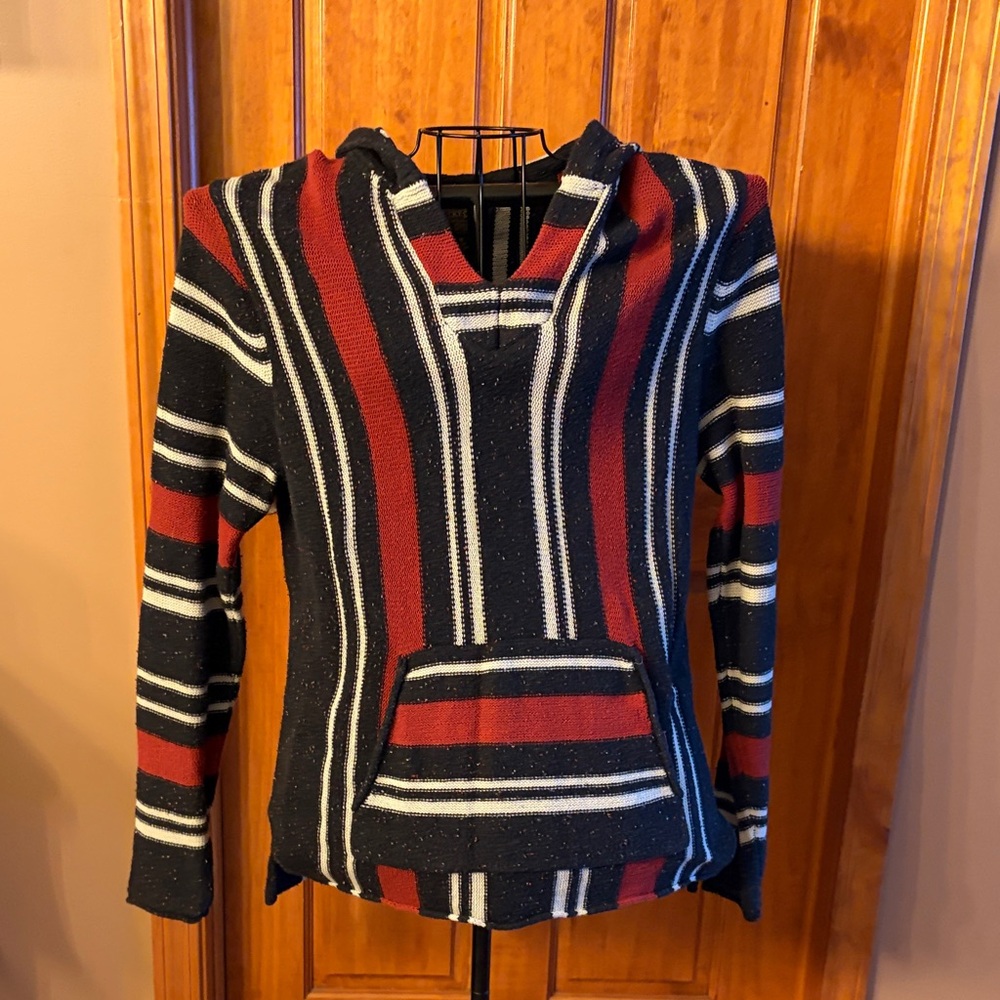 Lucky Brand V-Neck Striped Sweater - Red, Blue, White